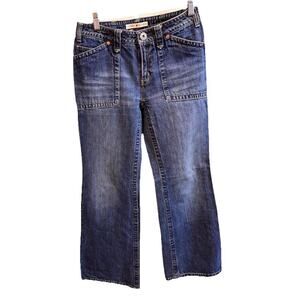 Tommy Hilfiger Womens Hipster Boot Denim Blue Jeans 27 Bootcut Cowgirl Western